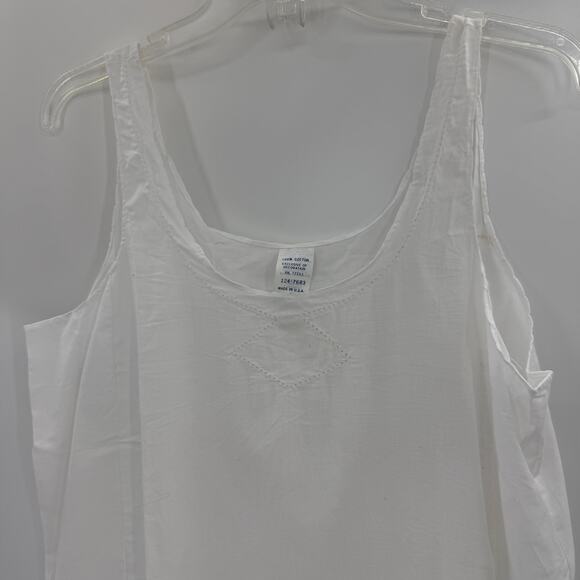 VTG ADONNA White Cotton Nightgown Chemise Size 38 / M Sleeveless Shift - Picture 2 of 9
